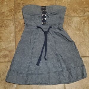 Guess Gray Black Strapless Sundress Casual Womens Sz Small